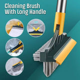 Bathroom Cleaning Brush with Wiper Upgraded 3 in 1 Tiles Cleaning Brush Bathroom Brush with Long Handle 180° Rotate Bathroom Floor Cleaning Brush Bathroom Cleaning Accessories
