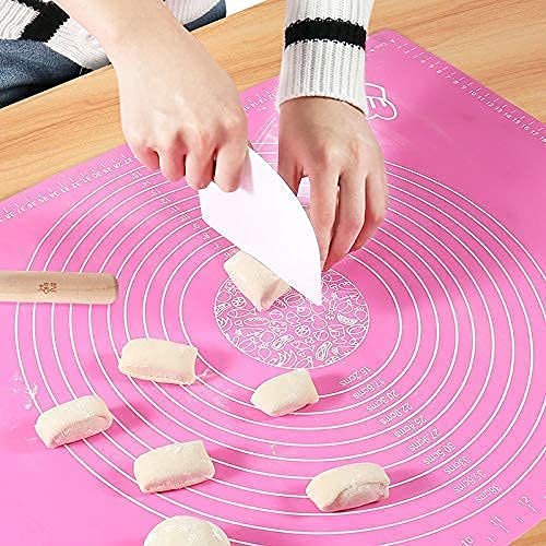 Radhe fashion Silicone Roti Mat |Non-Stick Fondant Rolling Mat |Stretchable Kitchen Cake Chapati Baking Mat (50 L x 40 W cm) (Multi Color Pack of 7) (with 6...