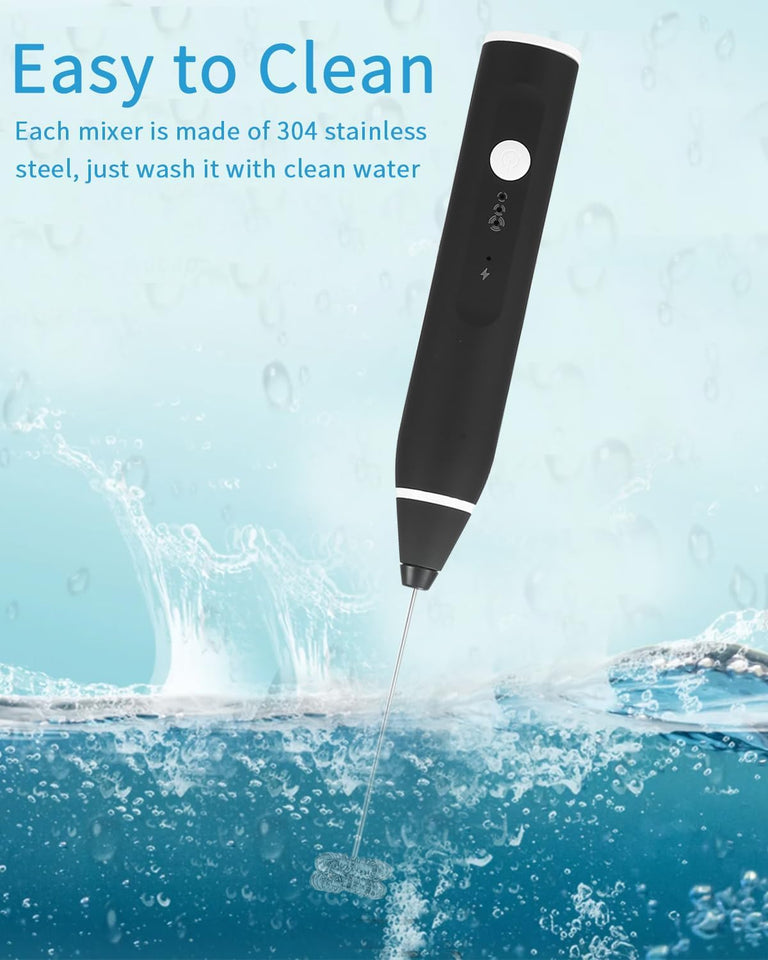 Milk Frother Handheld, Milk Frother Electric Rechargeable USB, Electric Whisk Powerful 14000rpm, Portable Coffee Frother, Mini Matcha Whisk