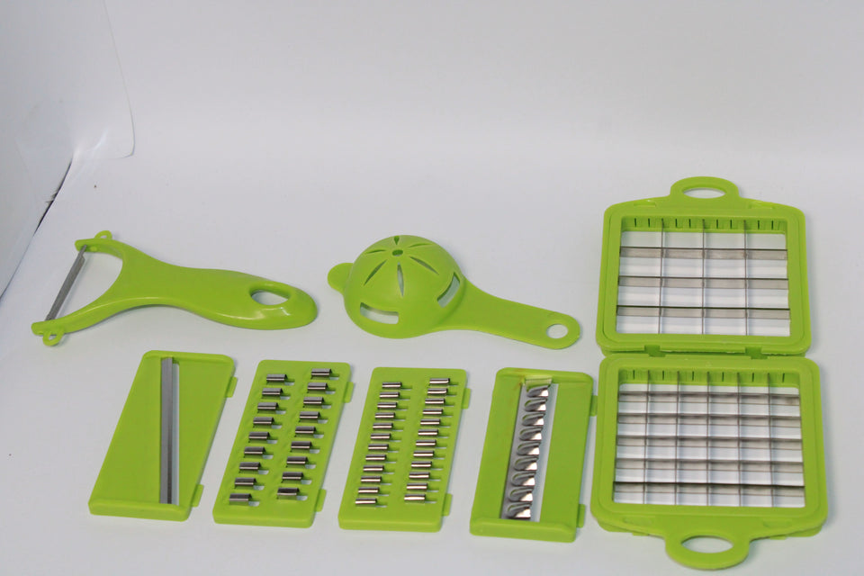 16 in 1 Nicer Dicer Vegetable Cutter – Ramzan Special Multi-Function Kitchen Chopper with Storage Container Included