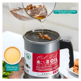 Oil Fryer Cooker with Stainless Steel Fine Mesh Lid – Food Grade Oil Filter Machine with Handle for Kitchen Use