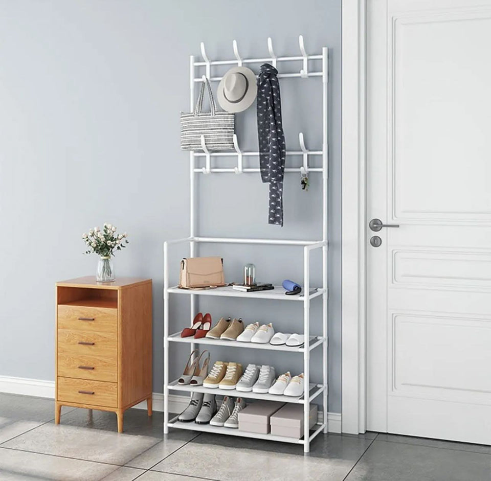 Multi-Function Shoes Rack With Hanger, Living Room Clothes Storage Rack BOX PACKED