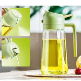 2-in-1 16oz Glass Oil Spray Jug – Oil & Vinegar Dispenser with Spray & Pour Functions for Cooking, Salad, BBQ, Baking